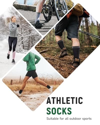 TANSTC Merino Wool Hiking Socks, Cushioned Walking Socks for Men Women — view 6