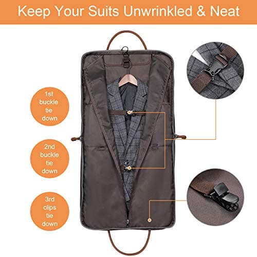 S-ZONE Suit Carry-on Garment Bag Suit Carrier for Men and Women Suit Bag for Travel or Business Trip with Adjustable Shoulder Strap — view 2