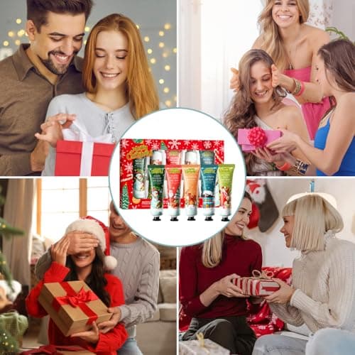 Wenrny Christmas Hand Cream Gift Set,5 Pcs/Set Moisturizing Hand Cream Gift Set for Women,Travel Size Hand Lotions for Dry Cracked Hands,Moisturizing Hand Care Cream,5 Different Plant Scents (B, B) — view 4