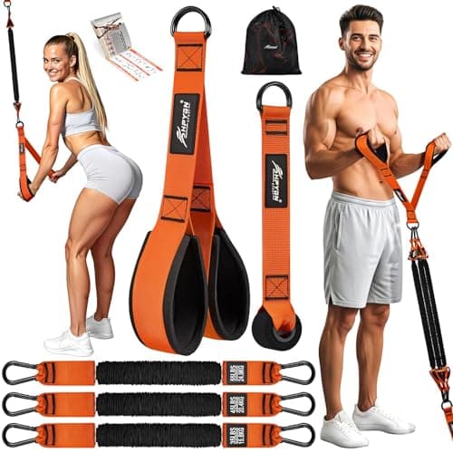 HPYGN Resistance Bands Training for Arms, Biceps, Triceps, Back, Abs, Shoulders, Exercise Bands with Handles, Door Anchor, Heavy Duty Home Gym Workout Equipment for Tricep Pushdowns, Face Pulls