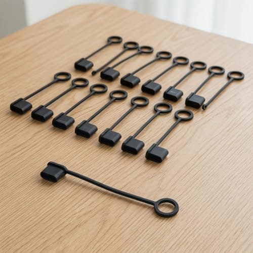 20pcs Black Silicone USB C Dust Cover with Hanging Loop for Tablets — view 6