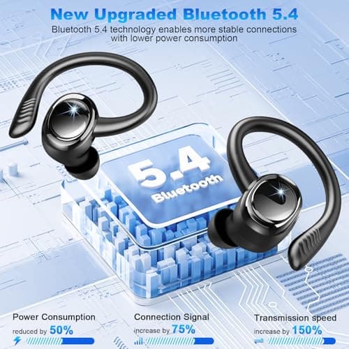 2026 Wireless Earbuds Sport, Stereo Bluetooth 5.4 Headphones, App Custom EQ — view 4