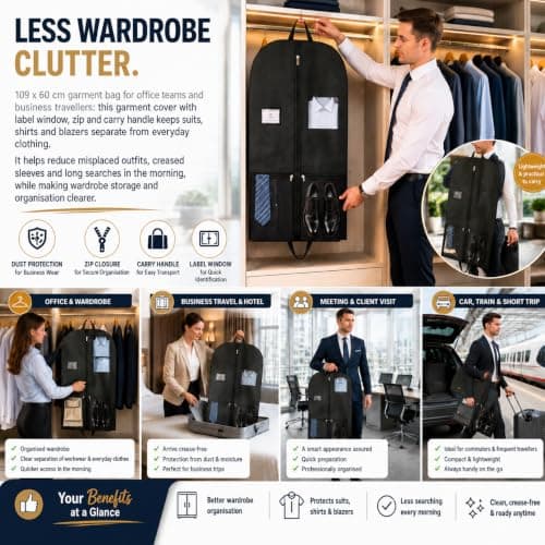 Suit Bag, Garment Bags, Business Cover for Travel, Meetings and Office Work — view 3