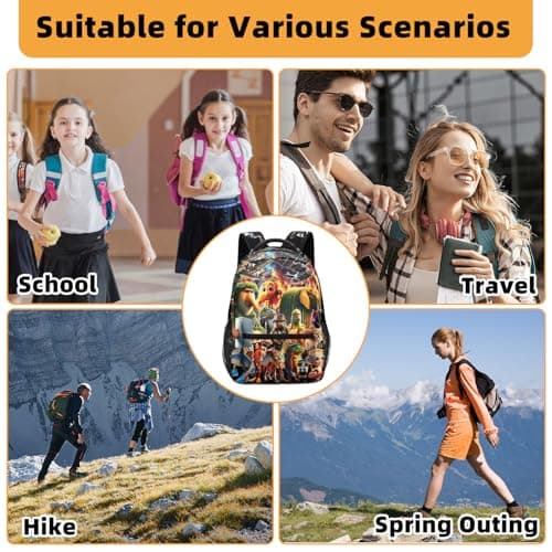 Italian Brainrot Boys School Bags, Cute Printed Brainrot Bags for Boys, Lightweight Kids Backpack with Large Capacity, Travel Daypack for Teen Boy, Kids, Elementary, Hiking, Outdoor Activities (A) — view 6