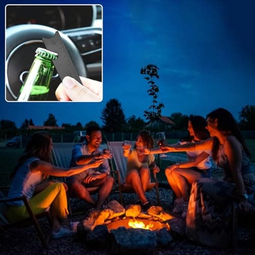 10PCS Survival Flint Scrapers Multi Tool with Bottle Opener Fire Starter Ruler Map Scale Emergency for Camping Hiking Outdoor Adventures — view 5