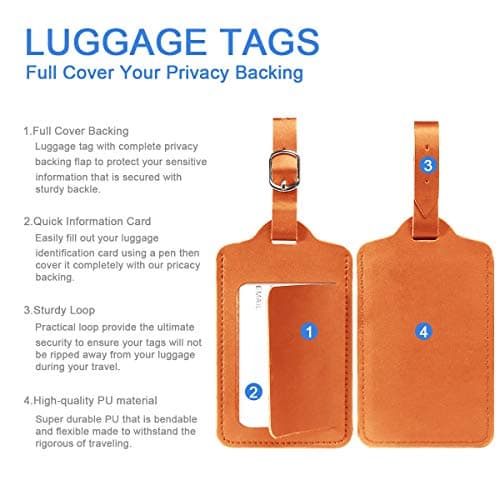 flintronic Travel Luggage Tags, 2PCS Baggage Labels, Suitcase ID Tags, Handbag Tag Labels, Luggage Suitcases Tags for Preventing Loss of Bags and Suitcases — view 3