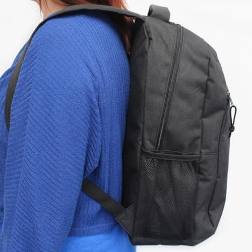 Fashion Stationery Backpack, Black, Lightweight Laptop Work School Bag — view 4