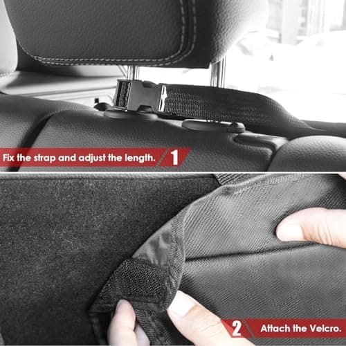 ACELIFE Car Seat Organiser and Boot Organiser, Back Seat Protector with Waterproof Kick Mat, Multiple Pockets Car Tidy Storage Bag, Universal SUV Car Accessories — view 4