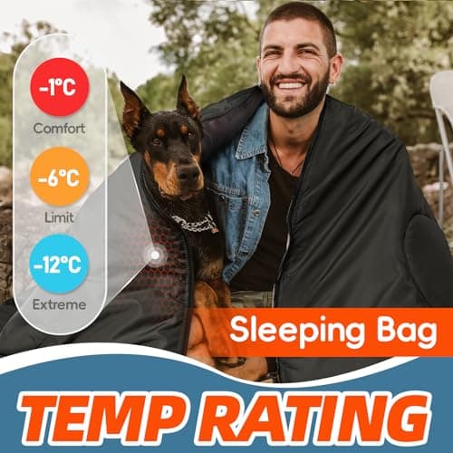 MEREZA Sleeping Bags XL for Mens Large Wide Sleeping Bag for Camping Big and Tall Sleeping Bags for Women Adults Warm with Compression Sack Cold Weather & Warm — view 5