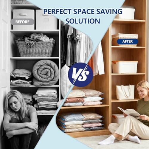 20 Pack Vacuum Storage Bags, 4 Sizes, Space Saver Bags for Clothes — view 3