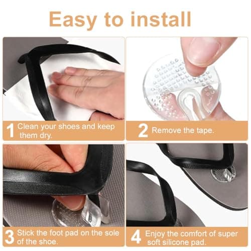 Silicone Thong Sandal Toe Protectors | 1 Pair Soft Flip Flop Gel Cushions Pad | Gel Toe Guards Cushions for Men and Women | Anti-Wear Comfort & Foot Protection Solution (2) — view 4