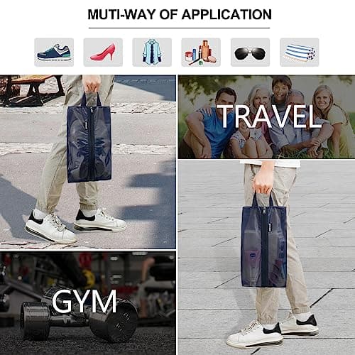 Prezon Travel Shoe Bags, Water Resistant TPU Mesh, Sturdy YKK Zipper, Shoes Storage Bag, Shoes Packing Organizer, Unisex Shoe Pouch for Travel or Home Storage — view 6