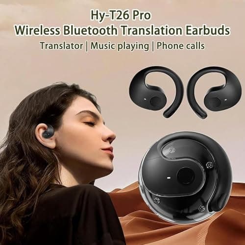 Donubiiu Translator, Wireless Bluetooth Translation Earbuds, Supports 75 Languages, Ai Translation Wireless Ows Bluetooth Portable Translator Device (purple) — view 2