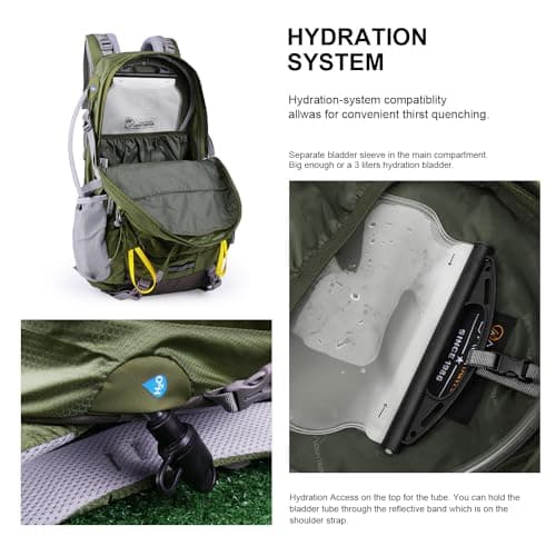 MOUNTAINTOP 40L Hiking Backpack Water Resistant Trekking Rucksack Unisex — view 6