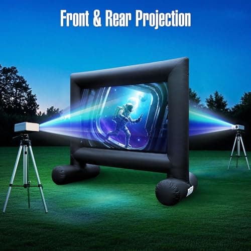 Sewinfla 12Ft Outdoor Inflatable Movie Projector Screen with Built-in Fan Supports Front and Rear Projection, Blow Up Movie Screen for Party, Easy to Set Up — view 5