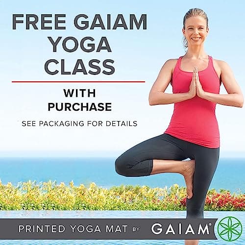 Gaiam Yoga Mat Premium Solid Color Non Slip Exercise & Fitness Mat for All Types of Yoga, Pilates & Floor Workouts, Sandstone, 5mm — view 4