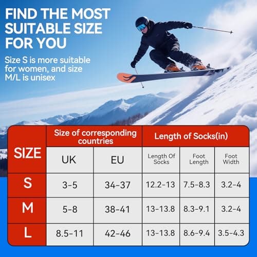 Olycism Heated Socks 8500mAh Battery Rechargeable Electric Heated Socks for Men Women 4 Temperature Adjustable Outdoor Riding Camping Hiking Motorcycle Skiing Warm Winter Socks，Size-L. — view 3