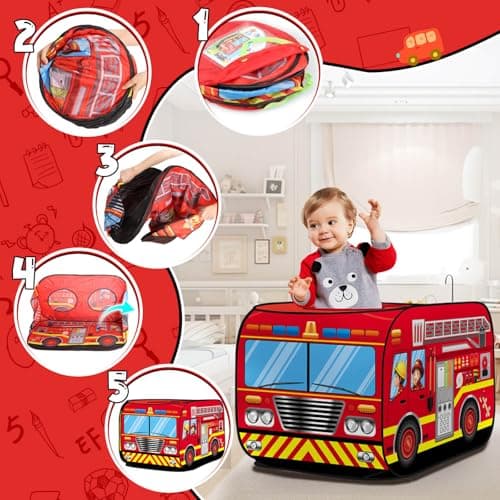 Britik Toys for 3-8 Year Old Boys Pop Up Truck Car Tent Kids Play Tent — view 2