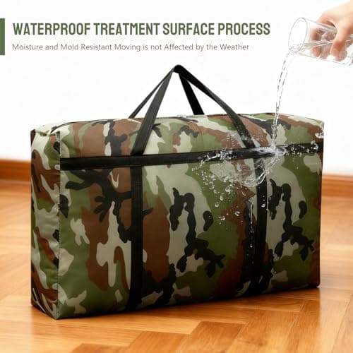 Multi-Size Moving Bag (40L-180L) - Heavy Duty Zippered Storage Bags with Handles for Clothes, Packing Bags for Moving House, Travel Home Organization (Camouflage patterns, 40L-50 * 35 * 20cm) — view 4