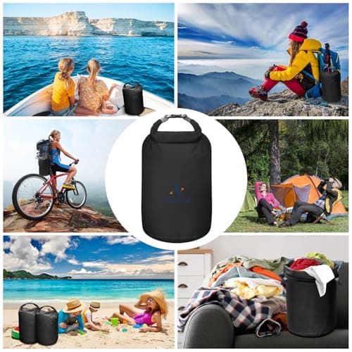 ioutdoor Dry Bag Set,2L/5L/10L/20L Waterproof Dry Sacks (Black 5L+5L) — view 6