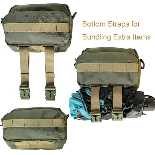 Vanlison Motorcycle Bag, Motorcycle Handlebar Bag Motorcycle Pouch Front Handle Bar Bag Storage Bag Forks Bag Saddle Bag Accessories Compatible with Cruiser Softail Dyna Sportsters Dirt Bike Green — view 5