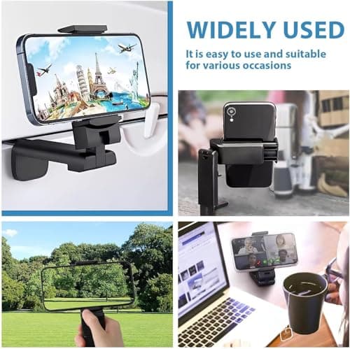 LeeQunQ 2 PCS Airplane Phone Holder, Phone Holder for Plane Travel, 360° Rotatable Universal Desk Stand, for Daily Office, Watching TV Series at Home, Flying — view 6