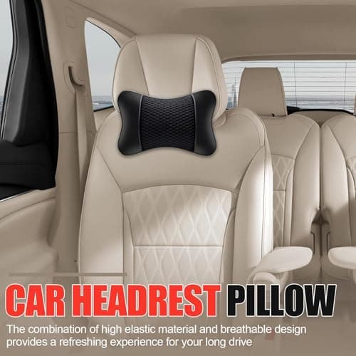 Car Seat Neck Pillow - Elastic Breathable Head Rest Support, Ergonomic Driving Neck Cushion, Soft Leather PP Cotton Travel Headrest | Odorless Comfort Padding For Auto Gaming Chair — view 2
