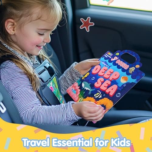 JOYIN 3 Sets Reusable Sticker Book for Kids, 122Pcs 3D Travel (Farm, Ocean, Safari) Stickers for Kids, Waterproof Sticker Books for Children Age 3+ — view 3