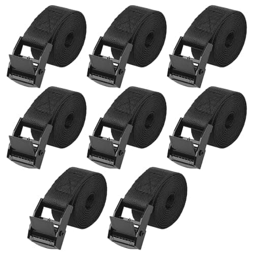8 Pack Short Ratchet Straps,1m Adjustable Tie Down Straps with Metal Buckle, Mini Lashing Straps for Bike Rack, Motorcycle, Luggage & Cargo