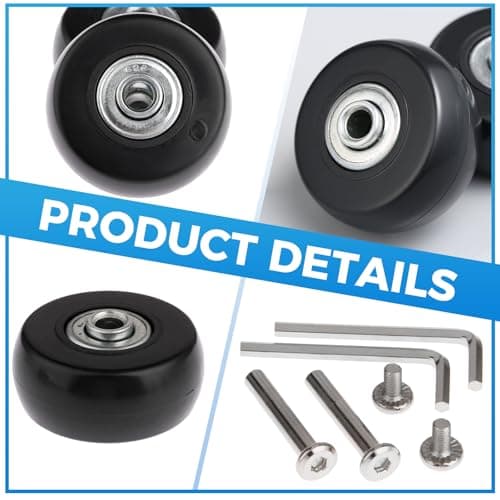 Mtsooning 2PCS Suitcase Wheels Replacement Kit,41x18mm Luggage Wheels — view 5