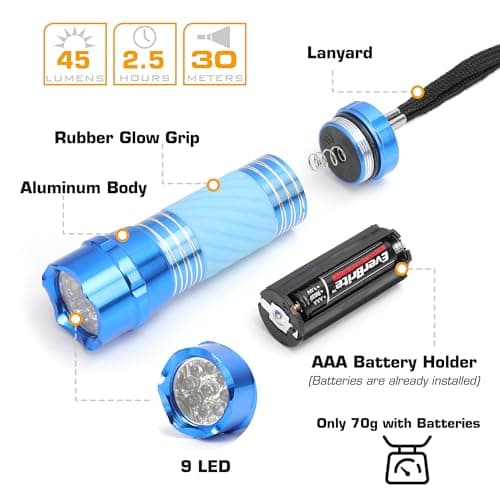 EverBrite 4-Pack Mini LED Torches with Batteries, Pocket Flashlight Set — view 2