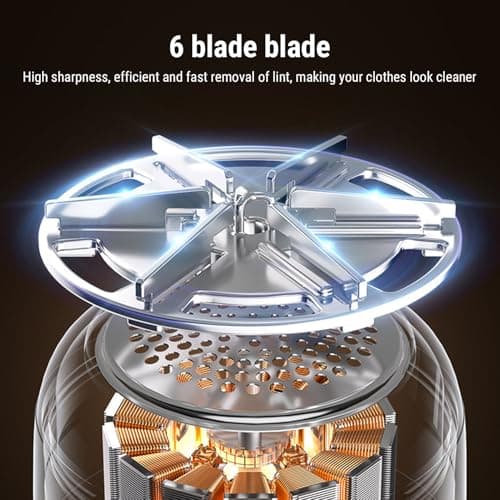Electric Fabric Shaver, Rechargeable 6 Blades Lint Remover with 2 Speeds for Clothing Care Home Use Travel Sweaters Coats (Khaki) — view 5