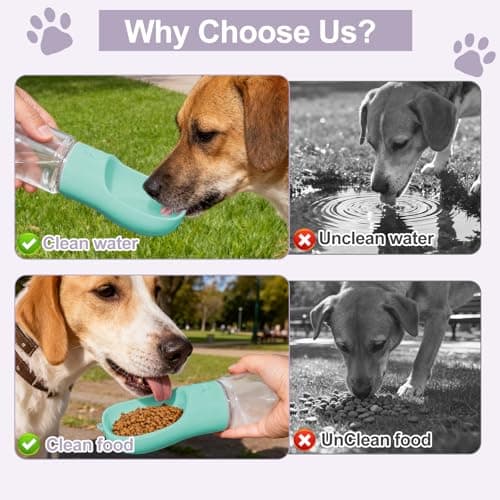 Dog Water Bottle Portable 3in1 Water Bottle with Food Container for Dogs — view 2