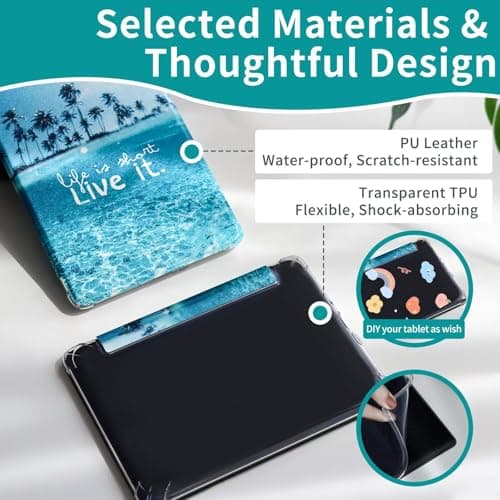 MOKASE Case for 6" Amazon All-New Kindle 11th Generation 2024/2022 Release, Ultra Clear Soft Flexible Transparent TPU Back Shell Cover with Auto Sleep/Wake for 6" Kindle E-Reader, Beach — view 4
