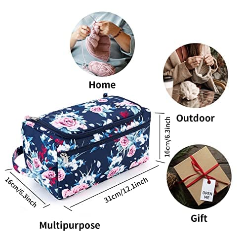 KALIDI Knitting Bag Yarn Wool Crochet Storage Bag Accessories Holder Large — view 6