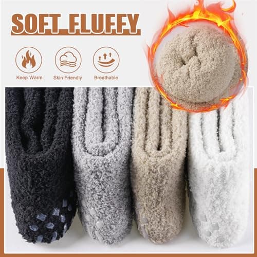 Caldodo Women's Fluffy Slipper Socks, Winter Warm Bed Socks for Ladies — view 5