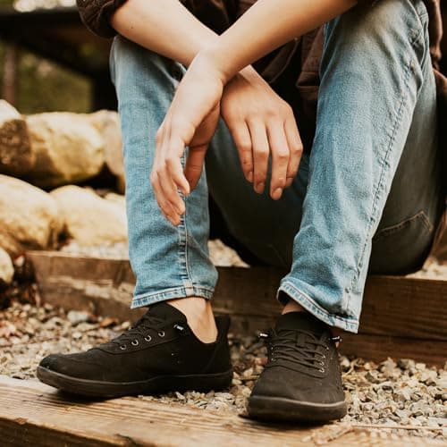 HOBIBEAR Men Barefoot Shoes, Women Wide Toe Box, Slip-On Trainers All Black — view 2