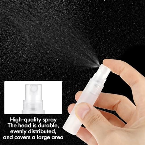Molain 6 Pack Mini Portable Spray Bottle, 5ml Refillable Frosted Perfume Bottle Fine Mist Travel Empty Bottle Container Essential Oil Perfume Makeup Remover Dispenser for Travel and Outing Cleaning — view 4