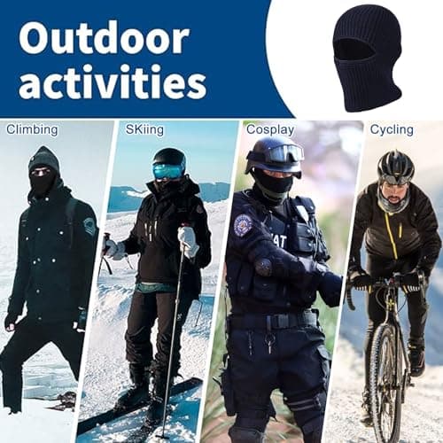 Mayoii Dual-Use Thermal Balaclava, Multifunctional Ski Mask, Elastic Balaclavas for Men, Warm Windproof Mens Beanie Hat, Winter Hat for Outdoor Sports (UK, Alpha, One Size, Navy) — view 6
