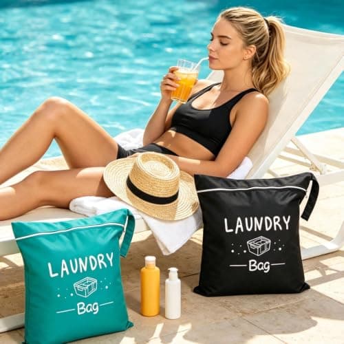 2 Pack Travel Laundry Bags, Foldable Dirty Clothes Organiser for Gym — view 6