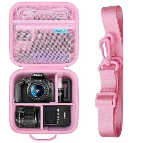 RAIALL Case for Canon EOS 2000D/4000D/R50/R100/R10/R8/R7 DSLR Camera, Pink