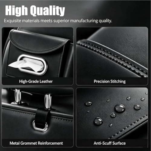 Back Seat Car Organizer with Tissue Box Cup Holder PU Leather — view 4