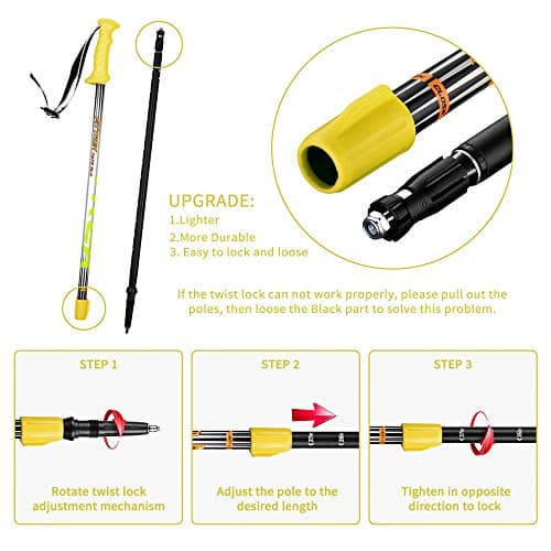 FitTrek Kids Trekking Poles - Hiking Poles - Walking Poles Telescopic - Lightweight Trekking Stick with Walking Poles Rubber Tips and Pole Bag, 1 Pair — view 5