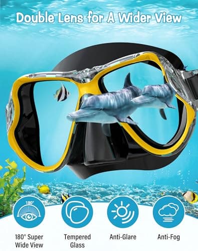 Karvipark Dry Snorkel Set, Anti-Fog Scuba Diving Mask, Panoramic Wide View Diving Goggle, Easy Breathing and Professional Snorkelling Gear for Adults — view 2