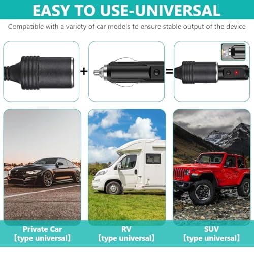Vegena AC to DC Converter 120W/10A, 220V to 12V Adapter, Car Cigarette Lighter Socket, Car Power Converter AC to DC Transformer, 220V Mains To 12V DC Cigarette Lighter Voltage Converter Power Adapter — view 3