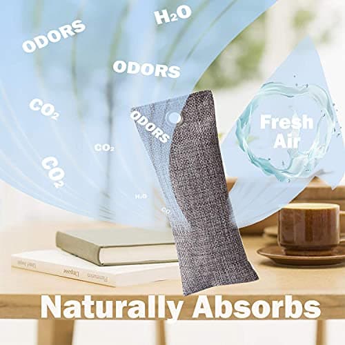 RUN HELIX Bamboo Air Purifying Bags, activated charcoal odour absorber, odour eliminator, shoe deodorizer, Used for Home, Car, Closet, Pet, Fridge, Smoke Room Deodorizer （6x50g） — view 2