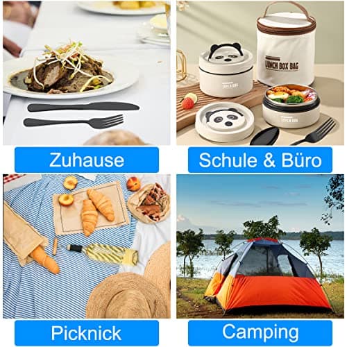 GOODFEER Travel Cutlery Set, 9-Piece Portable Camping Utensils, Black — view 5