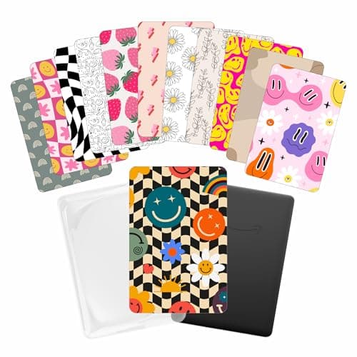 E-Reader Cardstock Paper Inserts for Clear Case | 12 pk 4.88 x 6.73” inches Paper White 11th Generation 6.8" Screen Compatible Put Behind Case Colorful Floral Designs Change Out (1856 Design Mix 2)