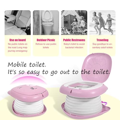 Travel Potty for Toddlers, Foldable Portable Potty for Toddlers: Training Toilet Seat with Disposable Emergency Bag, Lightweight Design for Car Camping, Indoor Outdoor Use by Boys Girls — view 6