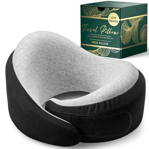 Proglobe Luxe Neck Support Pillow, Memory Foam, Organic Cotton, Charcoal